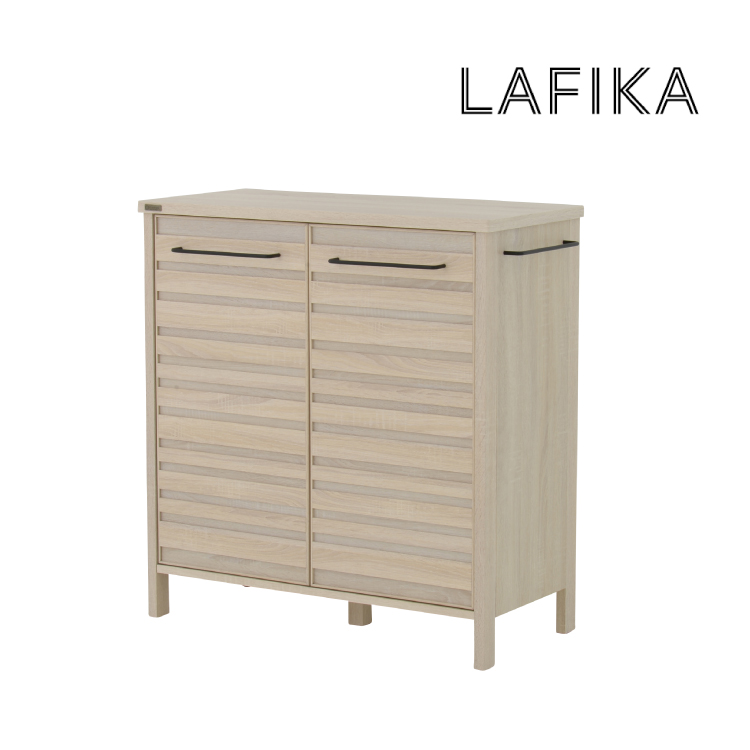 直送 キッチン収納棚 LAFIKA キッチンキャビネット LF90-90C 全2色 家具 キッチン 目隠し収納 タオルハンガー 収納棚 新生活の画像