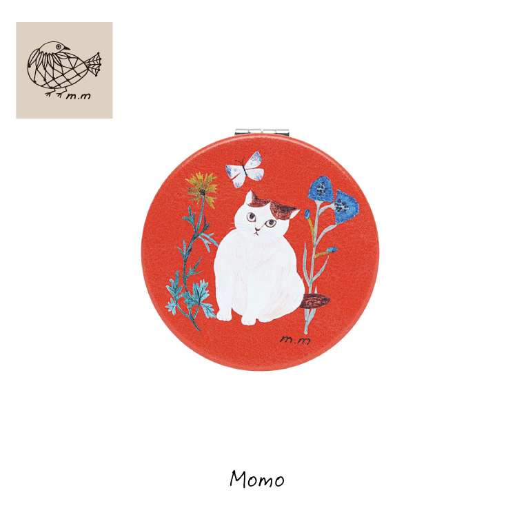 手鏡 カラフルストーン付き　孔雀　 両面　手鏡　箱付き［新品•未使用] 松尾ミユキ 鏡 / コンパクトミラー 全5種 / 拡大鏡 二面鏡 手鏡 ねこ