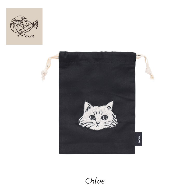 松尾ミユキ 巾着 / 刺繍ドローストリングバッグ S 全4種 / Matsuo