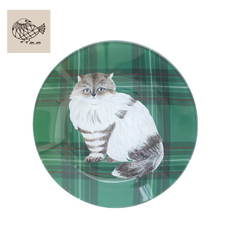 松尾ミユキ お皿 | ガラスプレート S 全4種 | Φ16cm Matsuo Miyuki 猫