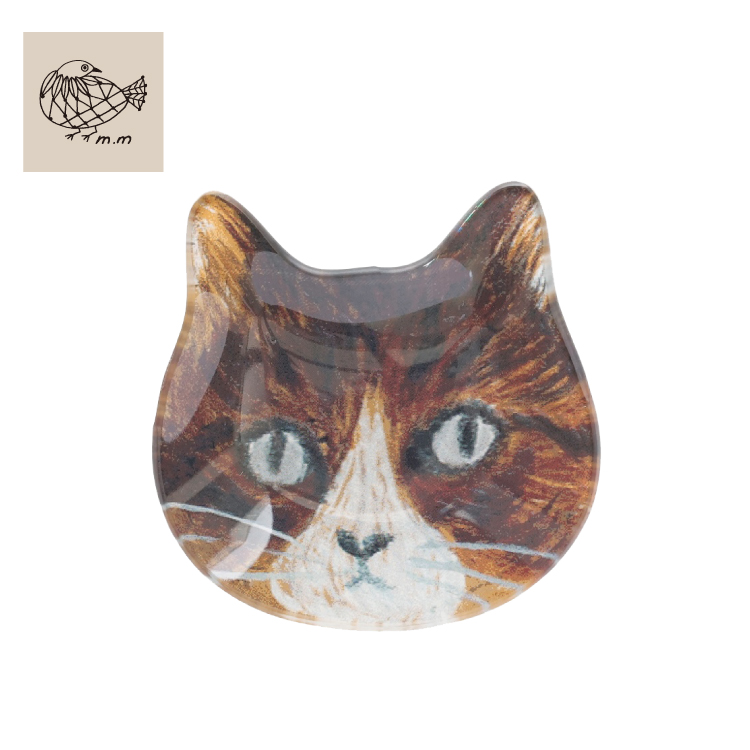 松尾ミユキ お皿 | キャットフェイス ガラス平皿 全4種 | 11.5cm