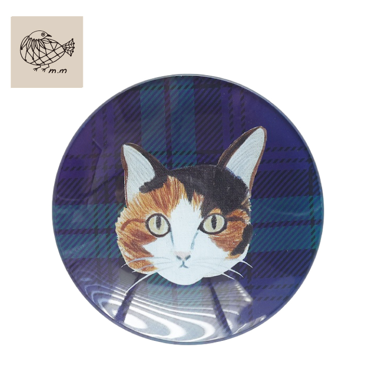 松尾ミユキ お皿 | ガラスプレート 12 全4種 | Φ12cm Matsuo Miyuki 猫