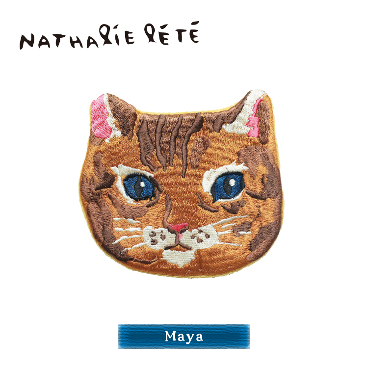 Nathalie Lete ナタリーレテ 猫 ポーチ / 刺繍 キャットフェイス