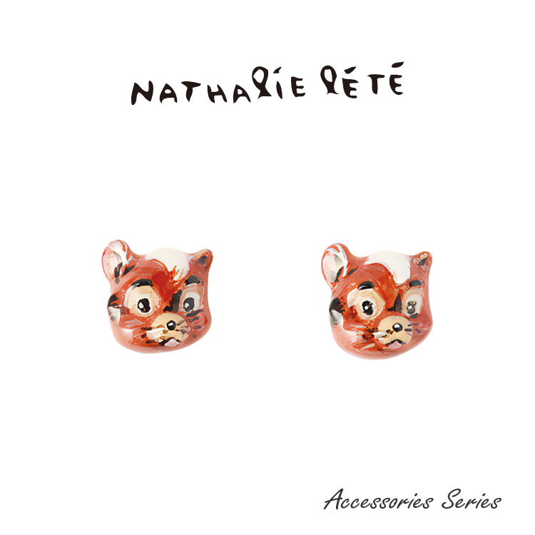 Nathalie Lete（ナタリーレテ） ピアス 全7種 ポーチ付き 猫 黒ねこ