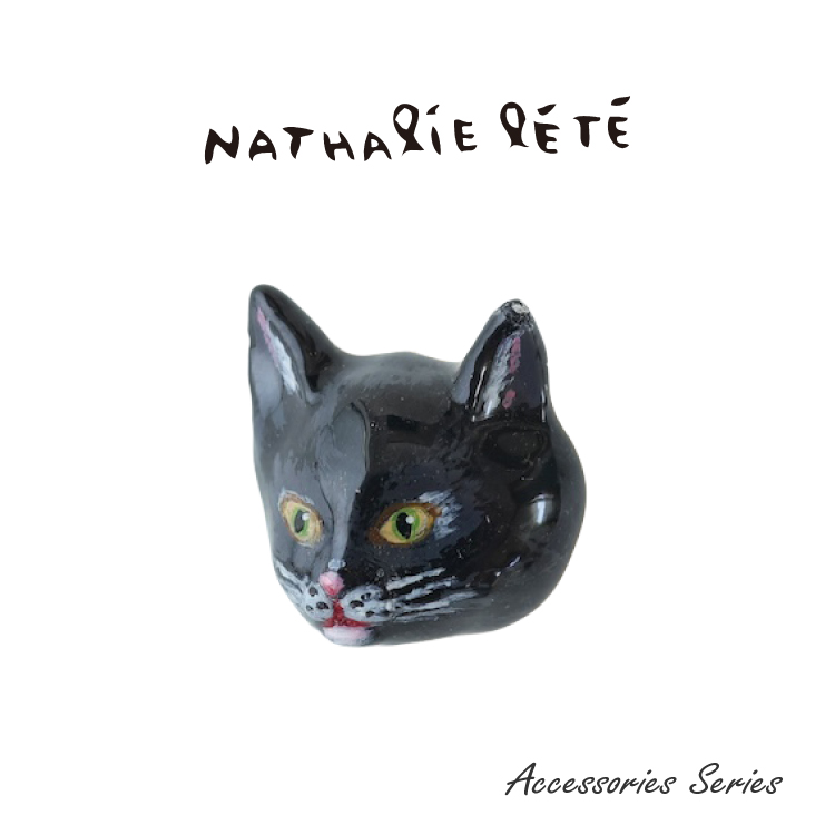 Nathalie Lete（ナタリーレテ） 爆買 ブローチ 全4種 ポーチ付き 猫 黒
