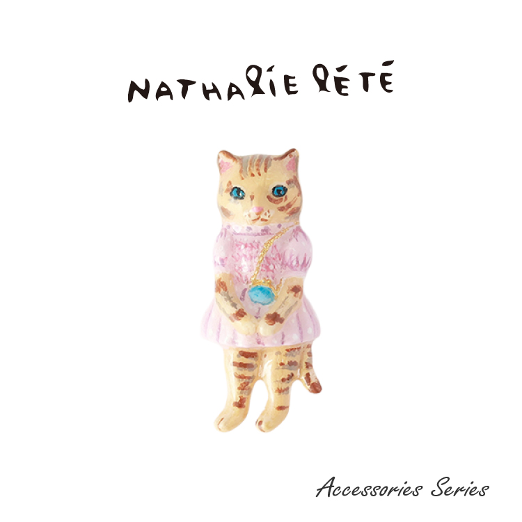 Nathalie Lete（ナタリーレテ） ブローチ 全10種 ポーチ付き 猫 黒ねこ