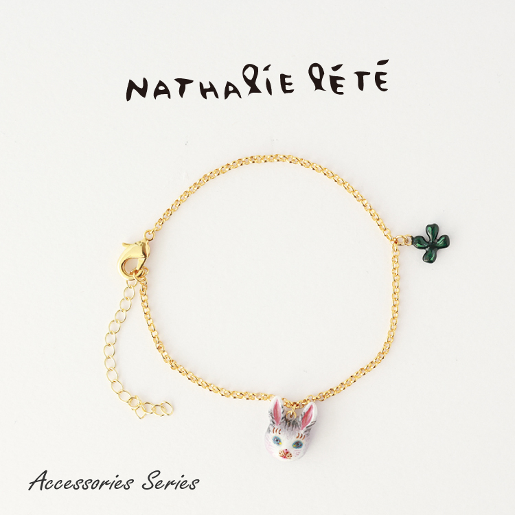 Nathalie Lete（ナタリーレテ） ブレスレット 全4種 ポーチ付き 猫 黒 
