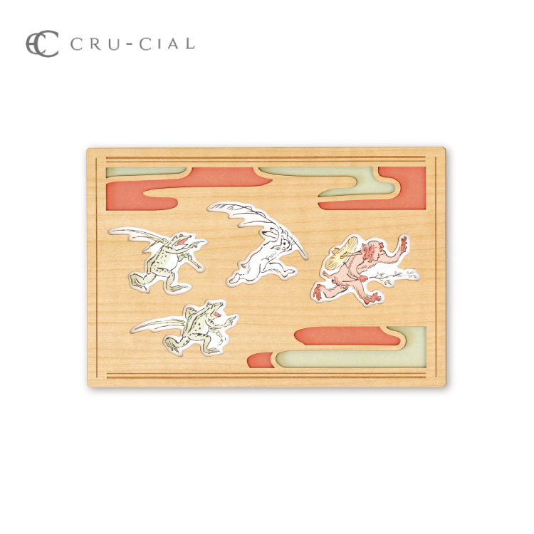 希少！激レア！昔の御朱印帳 御朱印帳 | クルーシャル 鳥獣戯画 全2種 木製 追いかけっこ 草相撲