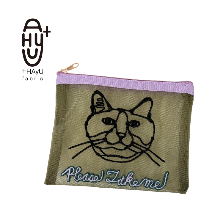ポーチ シースルー HAyU 刺繍メッシュポーチ 全3色 小物入れ メーク
