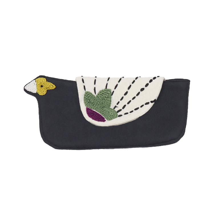 爆買 眼鏡ケース トリ刺繍 メガネケース 全2種 鳥 コンパクト 刺繍