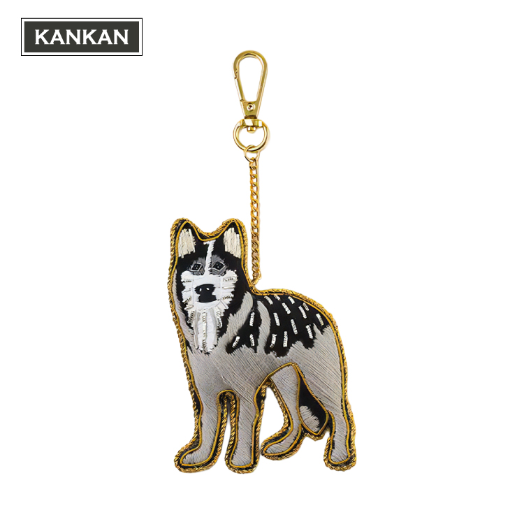バッグチャーム 刺繍 ザリ刺繍 キーホルダー dog 全8種 インド 伝統