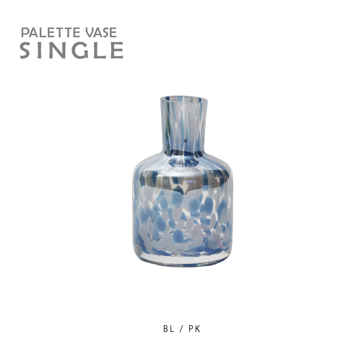 【新品】4 クリスタル花器 マーブルドット柄 ブルー 大小セット フラワーベース magnet 爆買 一輪挿し PALETTE VASE SINGLE 全3色 花瓶 ガラス