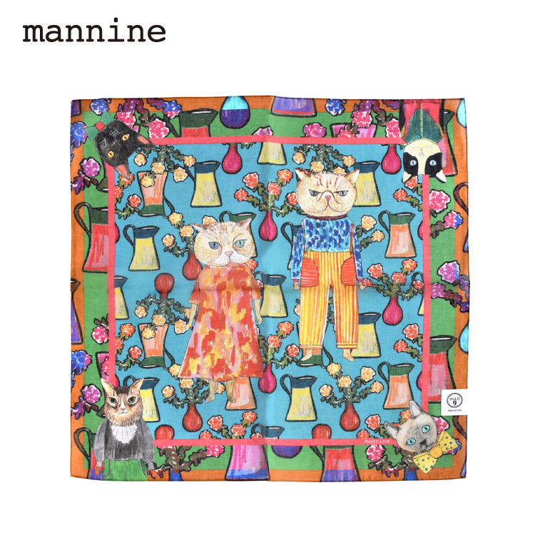 mannine ハンカチ コットンガーゼハンカチ 全3種 マンナイン 岸本万里