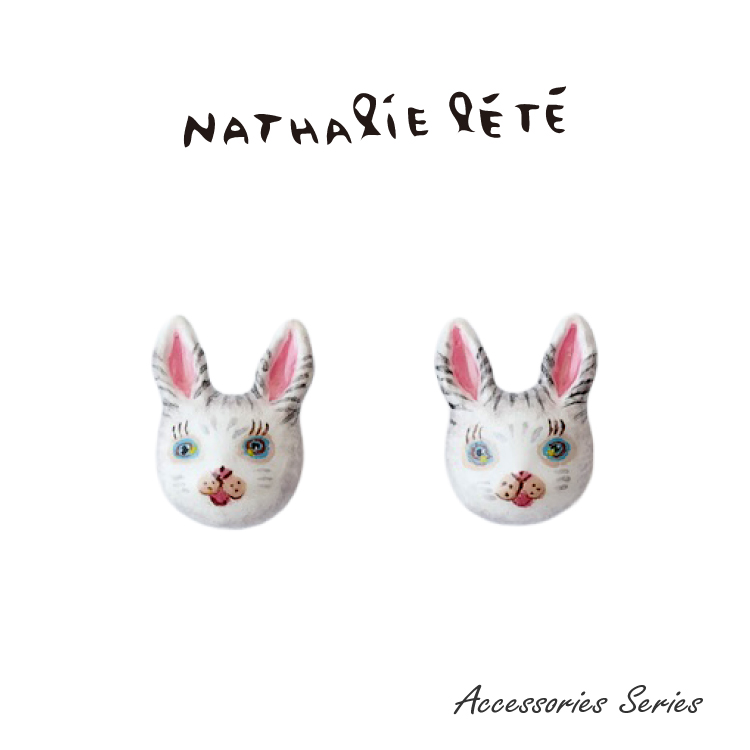 Nathalie Lete（ナタリーレテ） | ピアス 全4種 | ポーチ付き 猫 黒