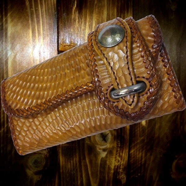 長財布 メンズ 3つ折り 財布 ハンドメイド ウォレット 送料無料