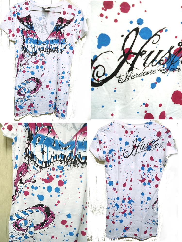 入手困難！イングランドTシャツ 珍しいVネックの赤 廃盤 Vネック 半袖 Tシャツ レディース インポート 服 ペンキ