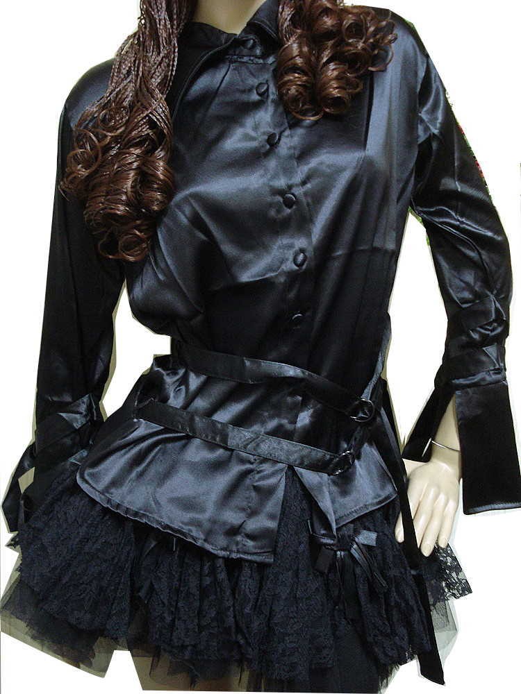 ゴシック 服 トップス 黒 ブラウス シャツ レディース ファッション ビジュアル系 V系 ライブ衣装 おしゃれ 再入荷 /wot106 wot106-5.jpg