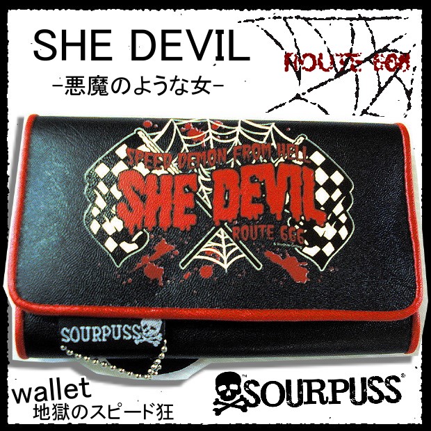 パンク ウォレット 血糊＆フラッグチェック柄 財布 メンズ レディース