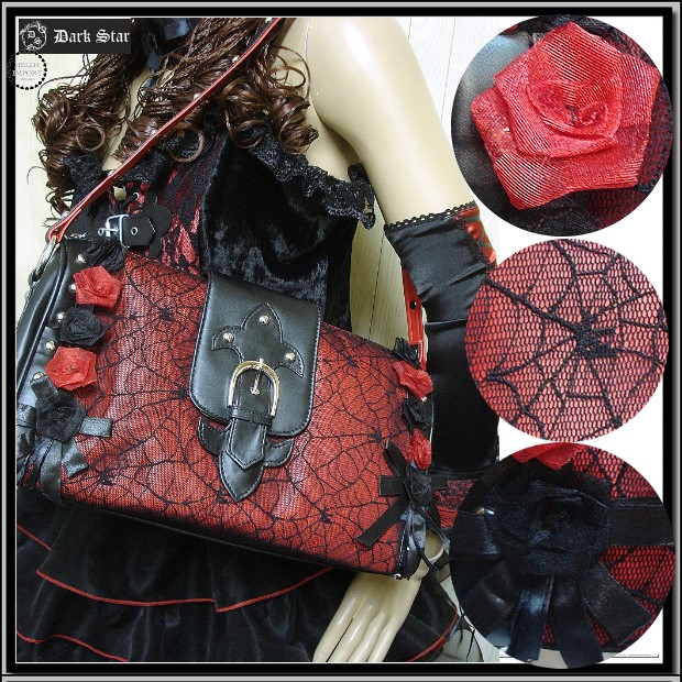 ゴシック バッグ レディース 蜘蛛の巣 通ショルダーバッグ 再入荷x4