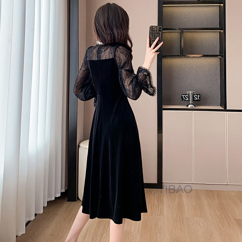 パーティードレス ベロアドレス ベロア素材 ベロアワンピース 結婚式
