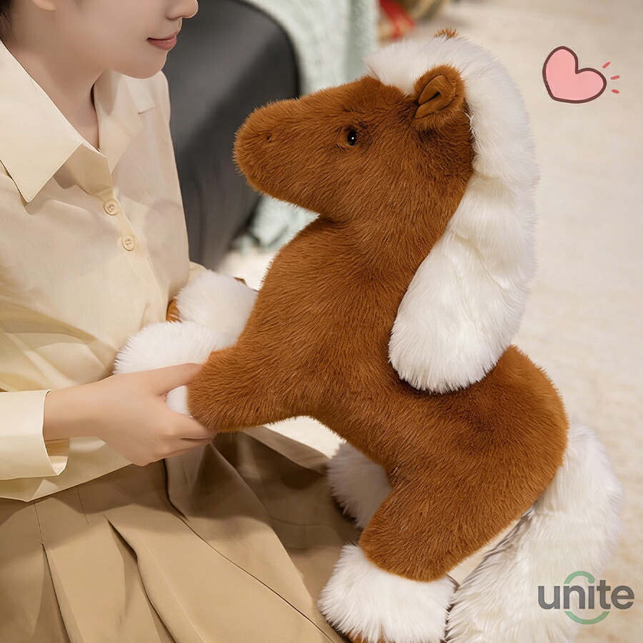 白馬・茶馬ぬいぐるみ ホワイトとブラウンの2色から選べる シンプルで