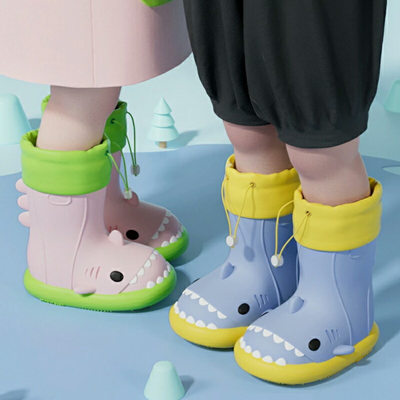 キッズ レインブーツ 長靴 子供 サメ 14〜22cm 男の子 女の子 レイン