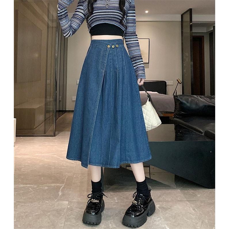 デニムスカート 巻きスカート ラップスカート デニム aラインスカート