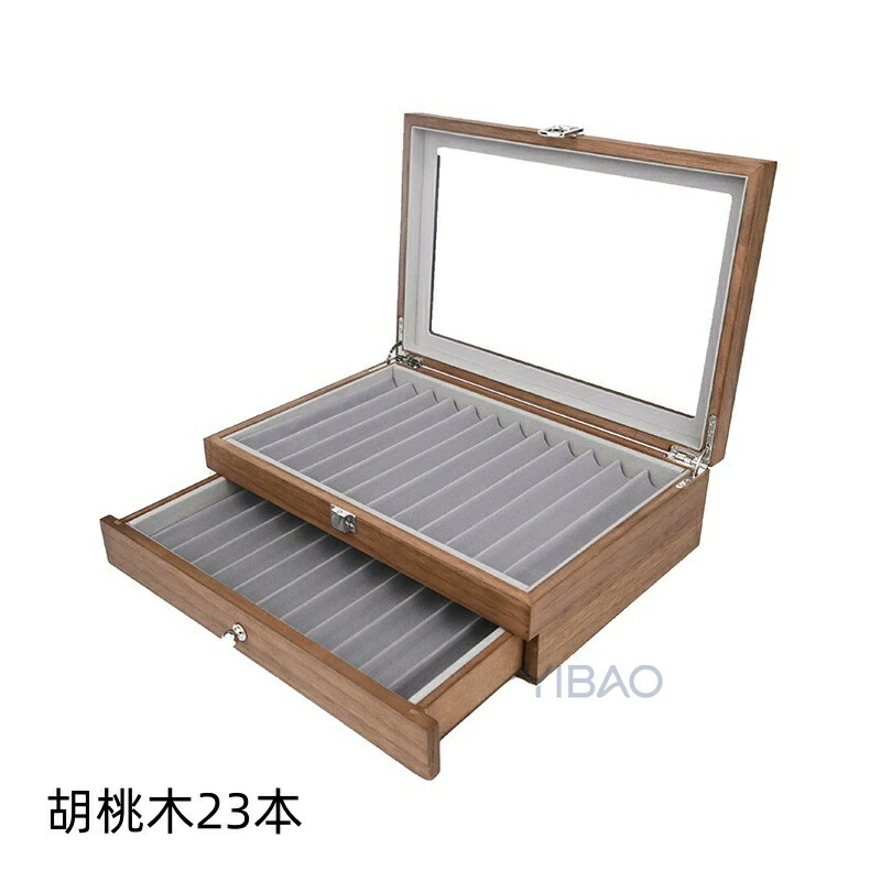 ペンケース 大容量 木製筆箱 万年筆 収納 ボールペンケース23本対応 34