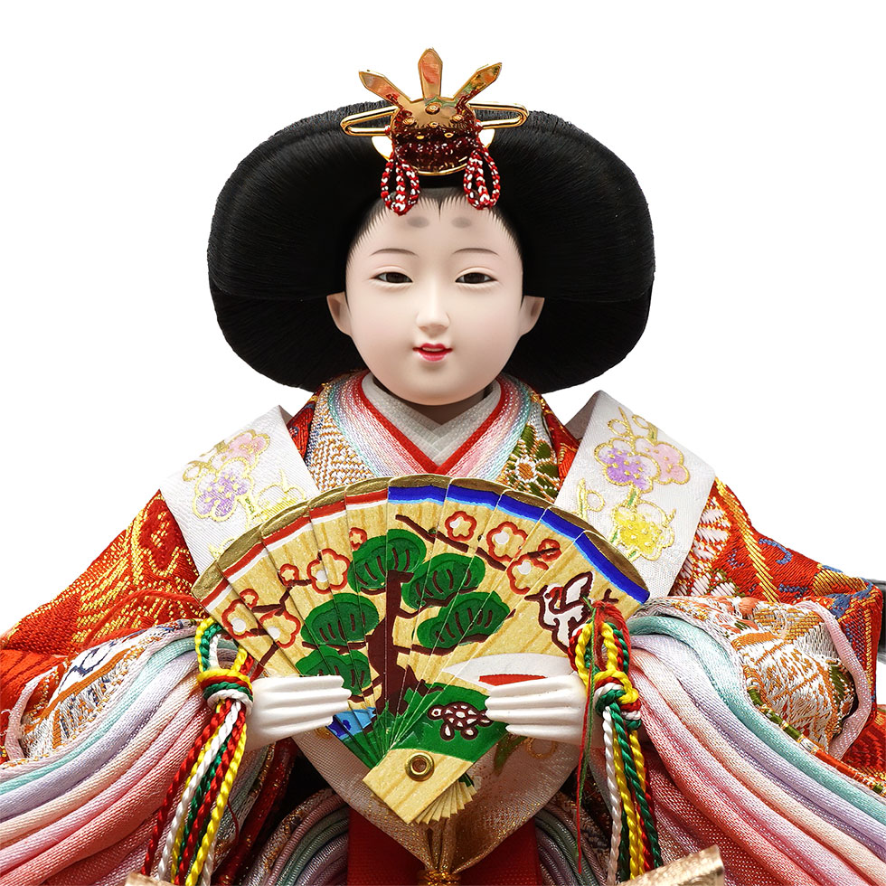 久月 久月作 おひなさま 親王飾り 六角アクリルケース入り 木目 x