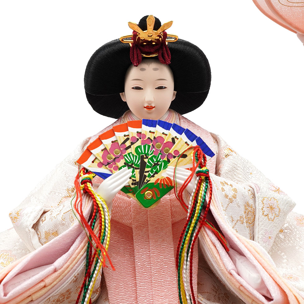 久月 久月作 おひなさま 親王飾り アール型アクリルケース入り ピンク