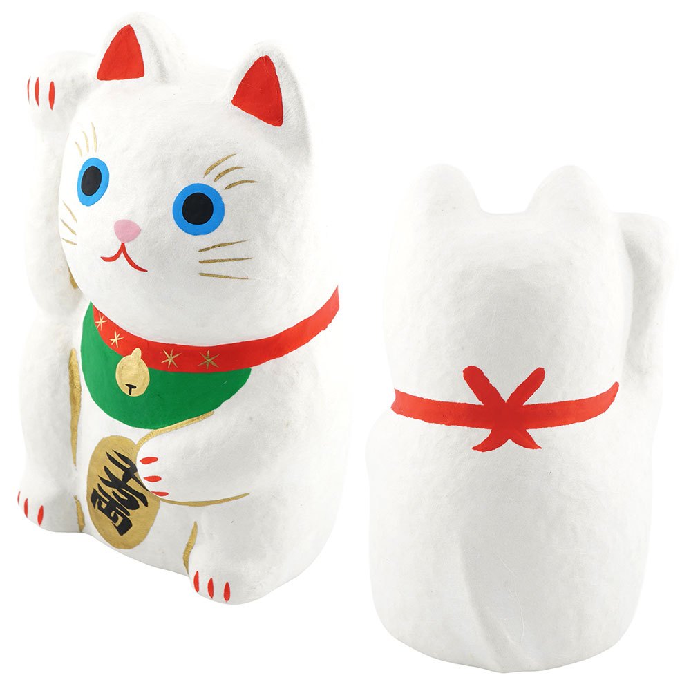張り子 招き猫（大） 和雑貨/招き猫/ちりめん/民芸品/紙人形/一千乃