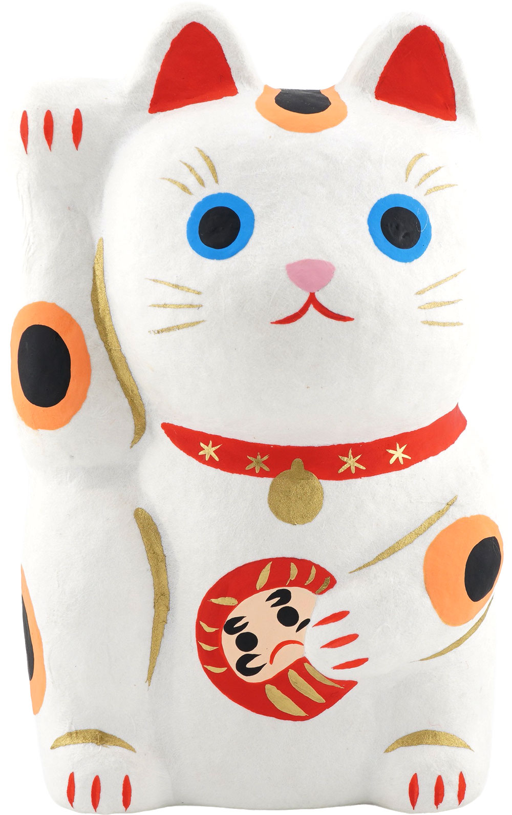 張り子 招き猫（大）　和雑貨/招き猫/ちりめん/民芸品/紙人形/一千乃 |  | 02