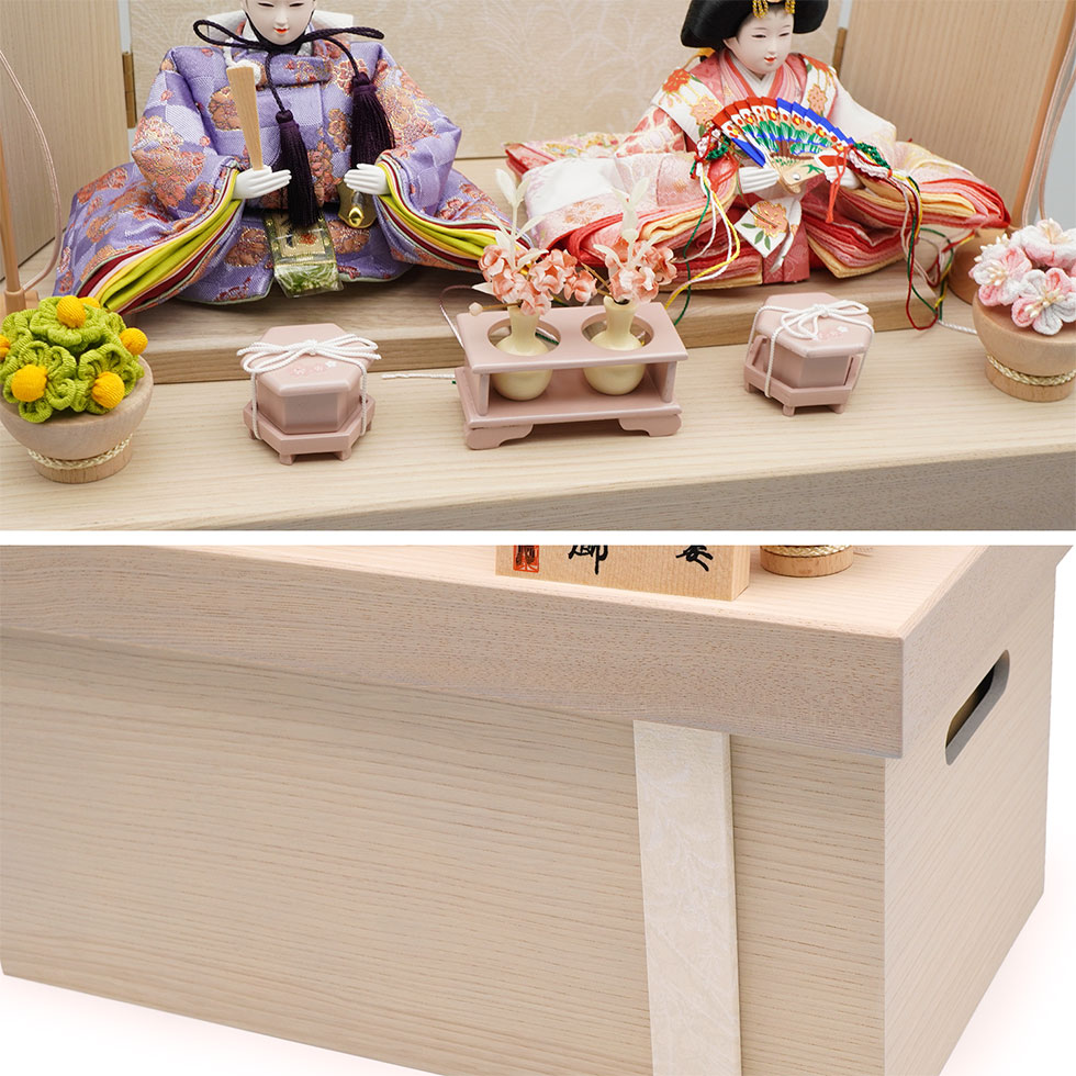 久月 久月作 束帯親王飾り グレー白花 収納台セット 雛人形/ひな人形