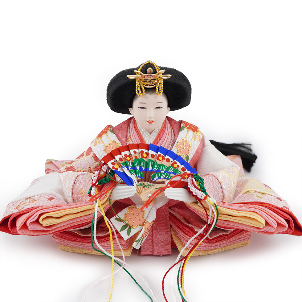 久月 久月作 束帯親王飾り グレー白花 収納台セット 雛人形/ひな人形