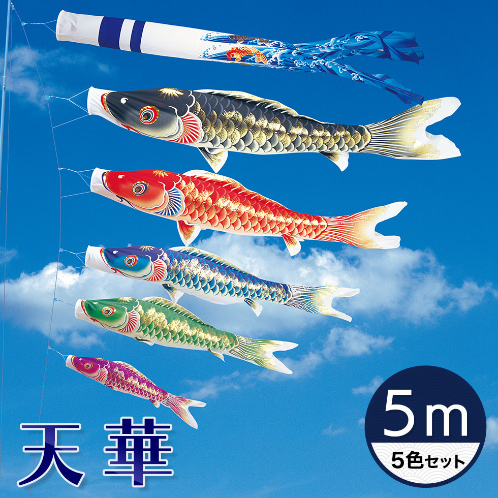 天華 鯉のぼり 5m 5色セット tenka-5m5.jpg