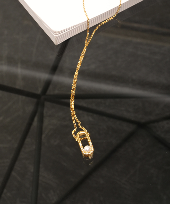 ネックレス レディース サージカルステンレス アクセサリー 金属アレルギー 錆びにくい アクセ シルバー ゴールド チェーンネックレス パール | HUG.U | 01