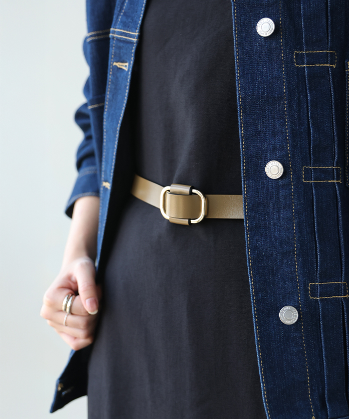 ベルト 穴なし 本革 レディース バックル レザー 太ベルト レザーベルト ファッションベルト 革 ビジネス 細い 無段階調整 オフィス 仕事 ウエストマーク | HUG.U | 08