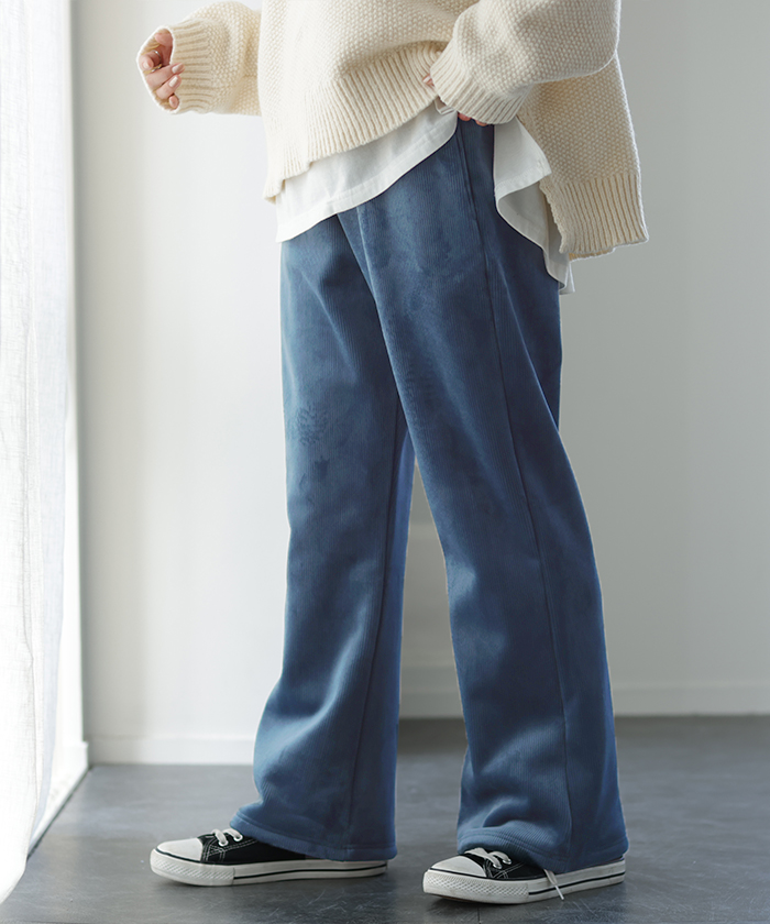 パンツ レディース 裏起毛 暖か フレアパンツ ロング ボア ボトムス 厚手 ゴム ストレッチ 極暖 裏ボア | HUG.U | 06