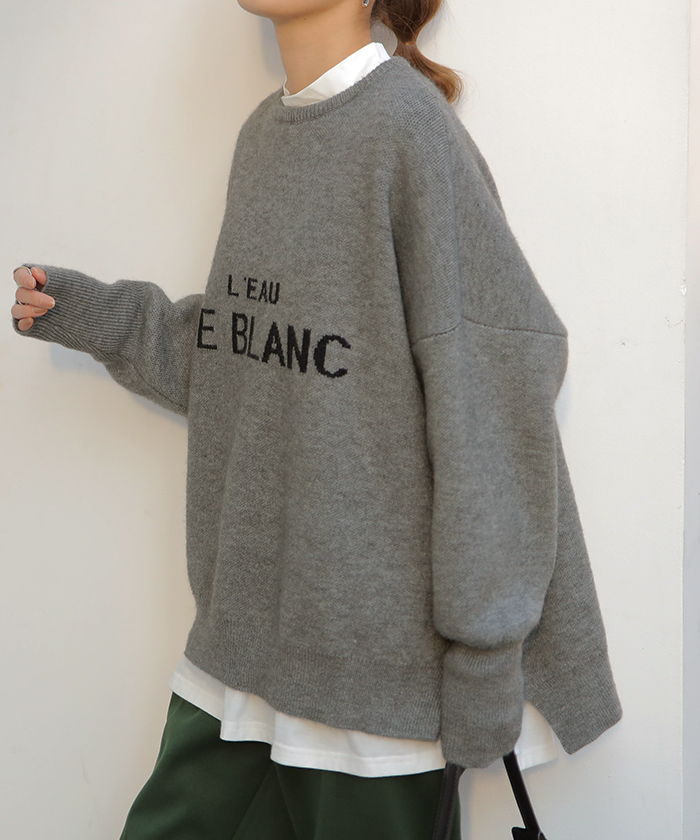 HUG.U ニット レディース トップス セーター ロゴ ロゴニット