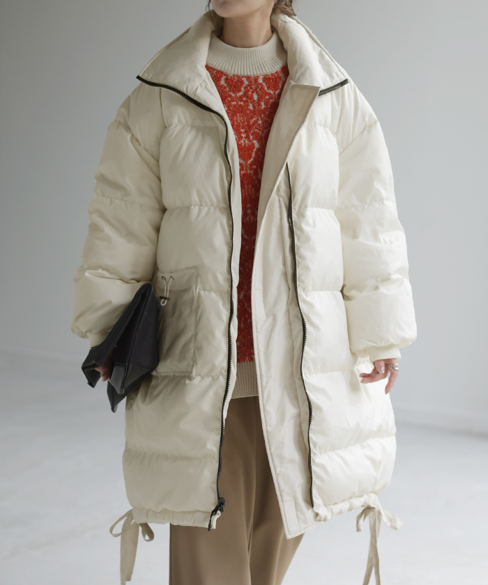 アウター リバーシブル 中綿 暖か ダウン ベンチコート スタンドカラー コート