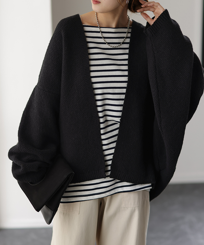 カーディガン チクチクしない ニット ドルマン ドルマンスリーブ レディース セーター トップス 長袖 羽織 | HUG.U | 07