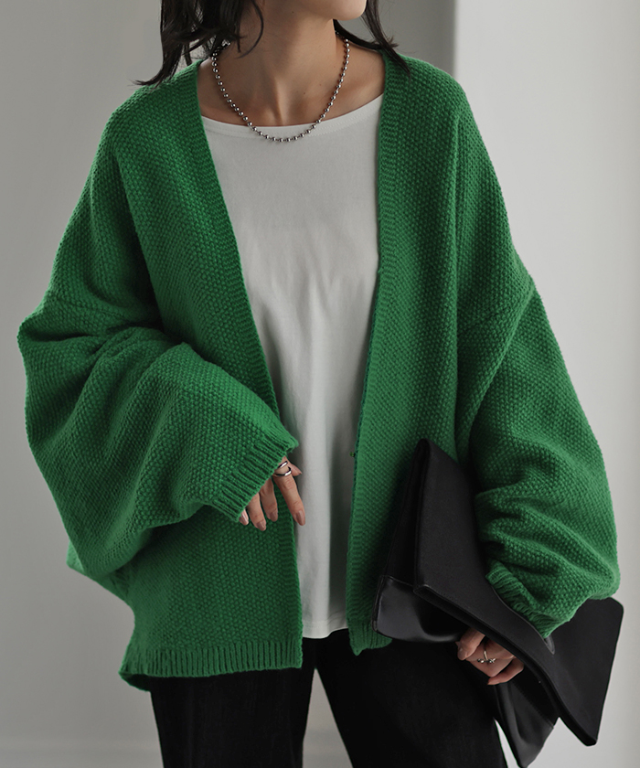 カーディガン チクチクしない ニット ドルマン ドルマンスリーブ レディース セーター トップス 長袖 羽織 | HUG.U | 04