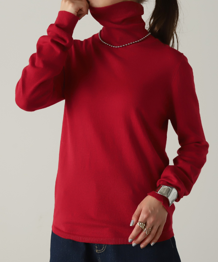 ニット インナー タートル レディース タートルネック トップス カットソー リブ タートルニット ハイネック | HUG.U | 06