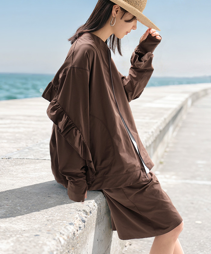 ラッシュガード UVカット 99%以上 水陸両用 上下 2点セット レディース 長袖 トップス アウター パンツ ハーフパンツ 紫外線対策 接触冷感 吸水 速乾 ロング | HUG.U | 02