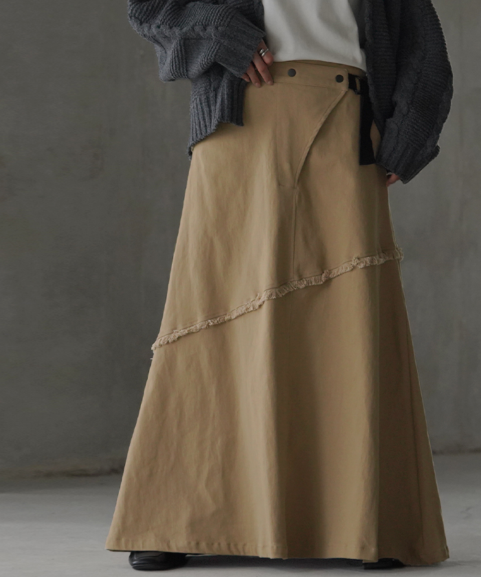 最終お値下げ　新品未使用　タグ付き　ベルト付チノフレアスカート36 popupshop】ベルト付チノフレアスカート【会場お渡し】 | 3