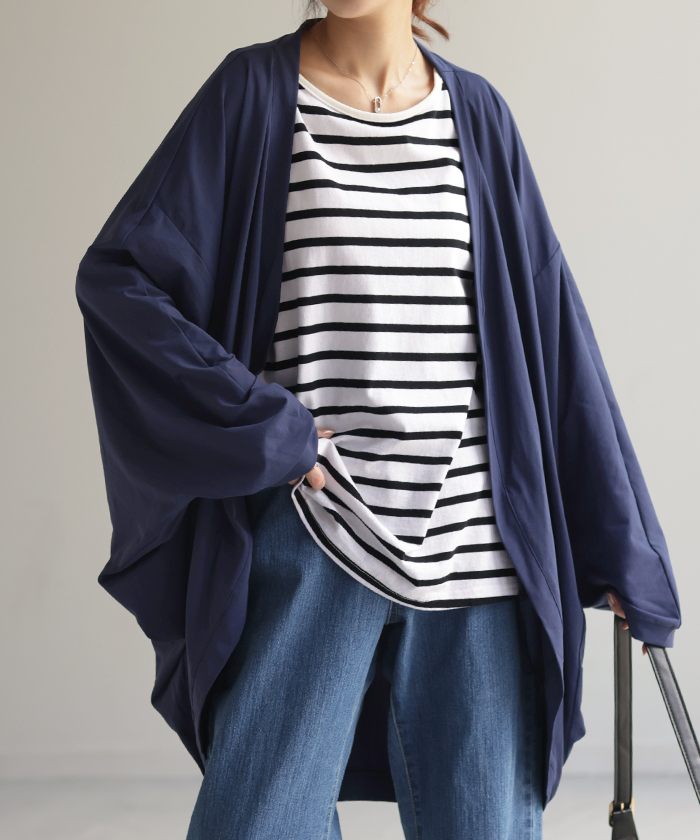 カーディガン 接触冷感 UVカット 変形 カーデ 薄手 レディース トップス ドルマン チュニック | HUG.U | 03