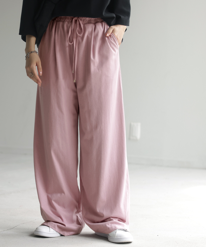 HUG.U（ハグユー） パンツ タックパンツ ワイド カラーパンツ ワイド