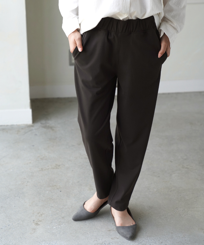 パンツ レディース テーパードパンツ ストレッチ ロング ボトムス テーパード カラーパンツ アンクルパンツ | HUG.U | 04