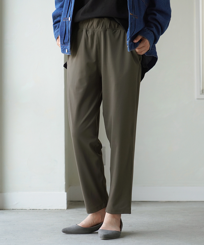 パンツ レディース テーパードパンツ ストレッチ ロング ボトムス テーパード カラーパンツ アンクルパンツ | HUG.U | 03