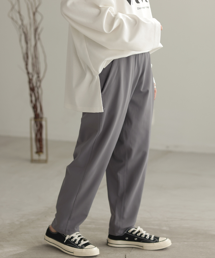 パンツ レディース テーパードパンツ ストレッチ ロング ボトムス テーパード カラーパンツ アンクルパンツ | HUG.U | 02